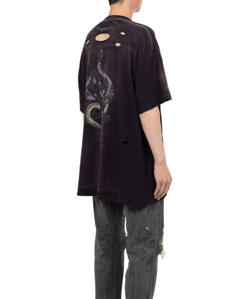 “KMY-SNAKE” Distressed T-shirt