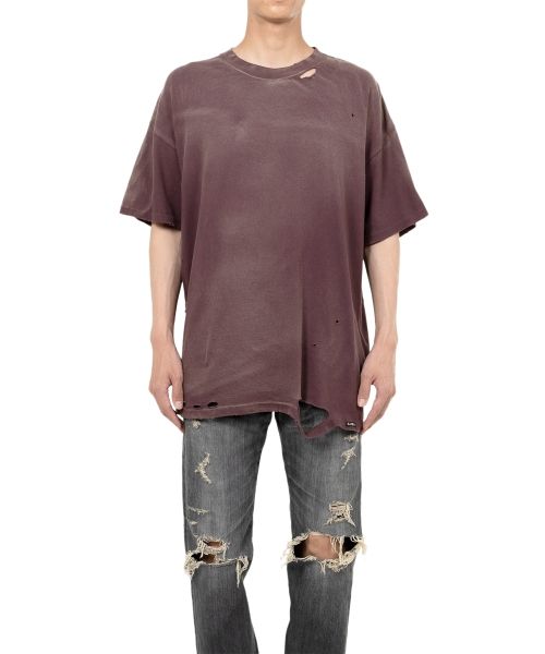 “KMY-SNAKE” Distressed T-shirt