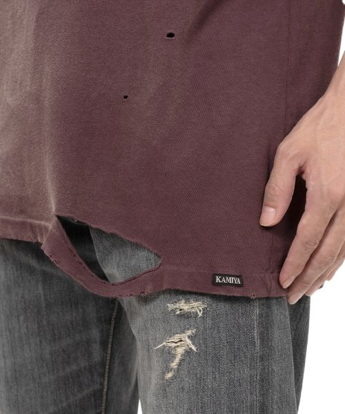 “KMY-SNAKE” Distressed T-shirt