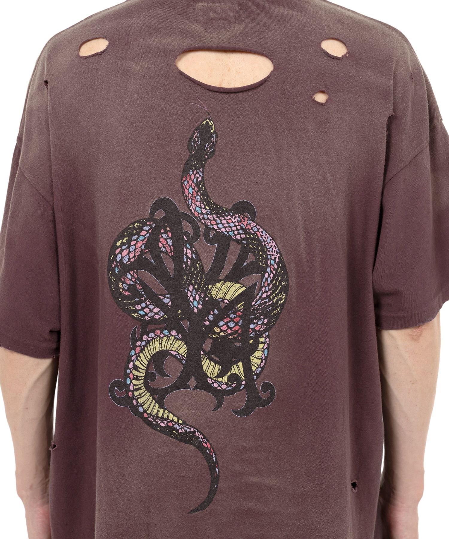“KMY-SNAKE” Distressed T-shirt