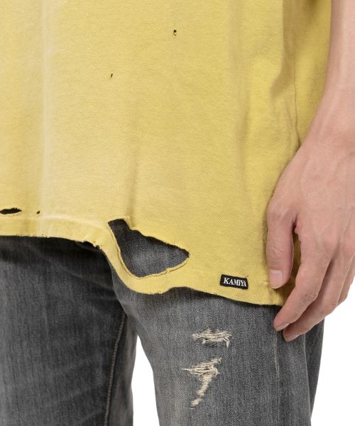 “KMY-SNAKE” Distressed T-shirt