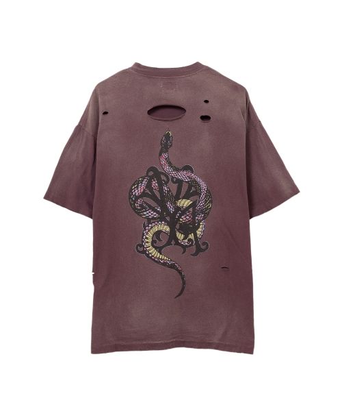“KMY-SNAKE” Distressed T-shirt