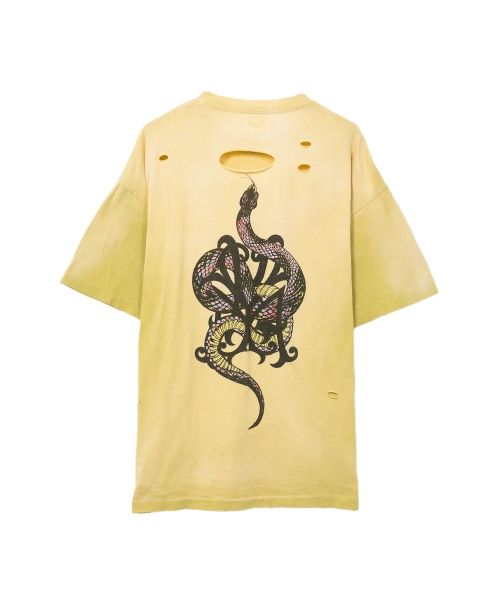 “KMY-SNAKE” Distressed T-shirt