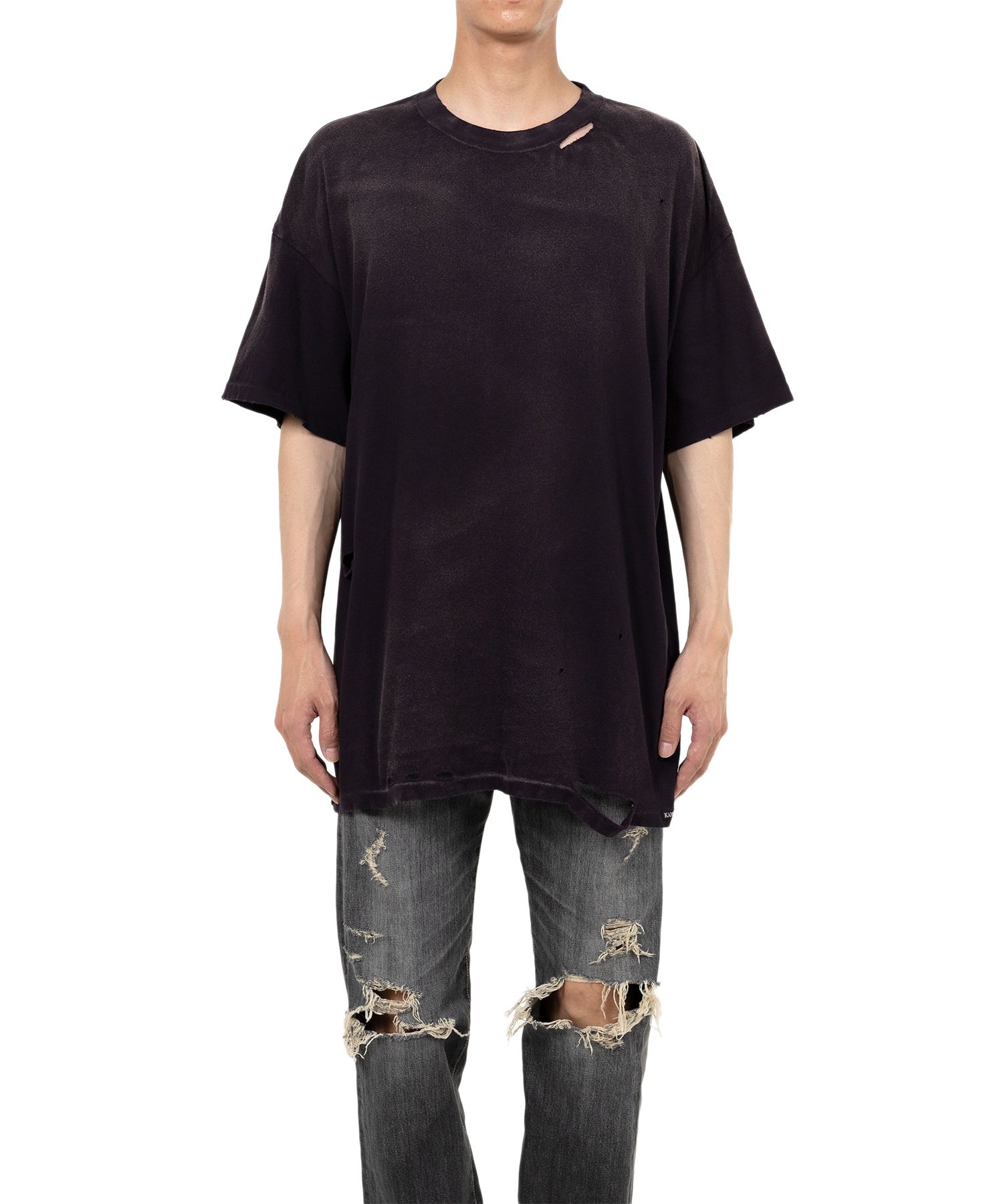 “KMY-SNAKE” Distressed T-shirt