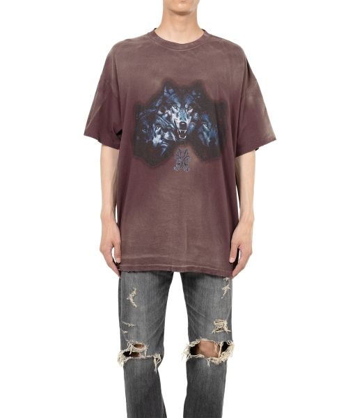 “KMY-WOLF” Distressed T-shirt