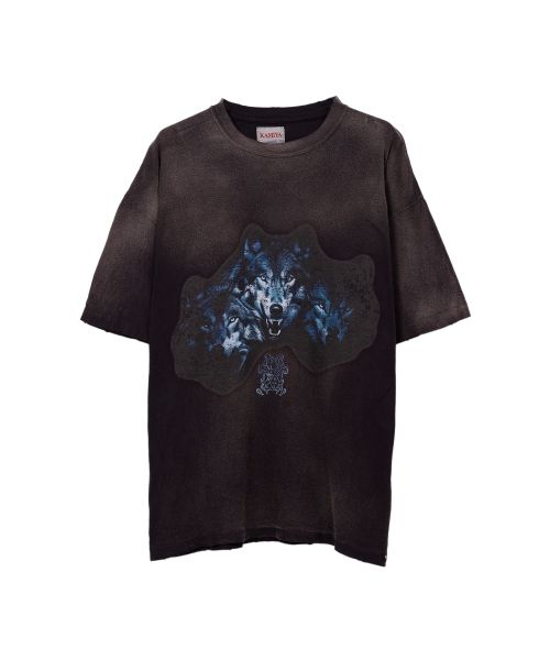 “KMY-WOLF” Distressed T-shirt