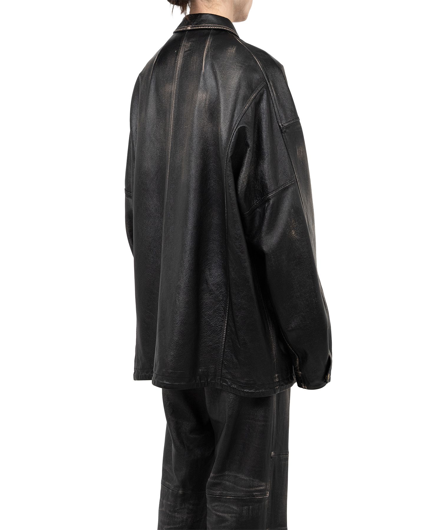 Distressed Leather Coach Jacket