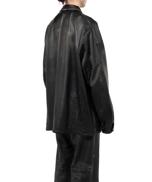 Distressed Leather Coach Jacket