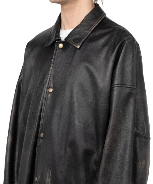 Distressed Leather Coach Jacket