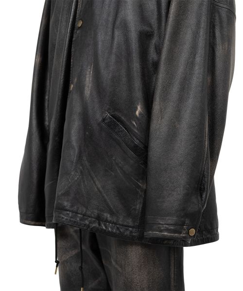 Distressed Leather Coach Jacket