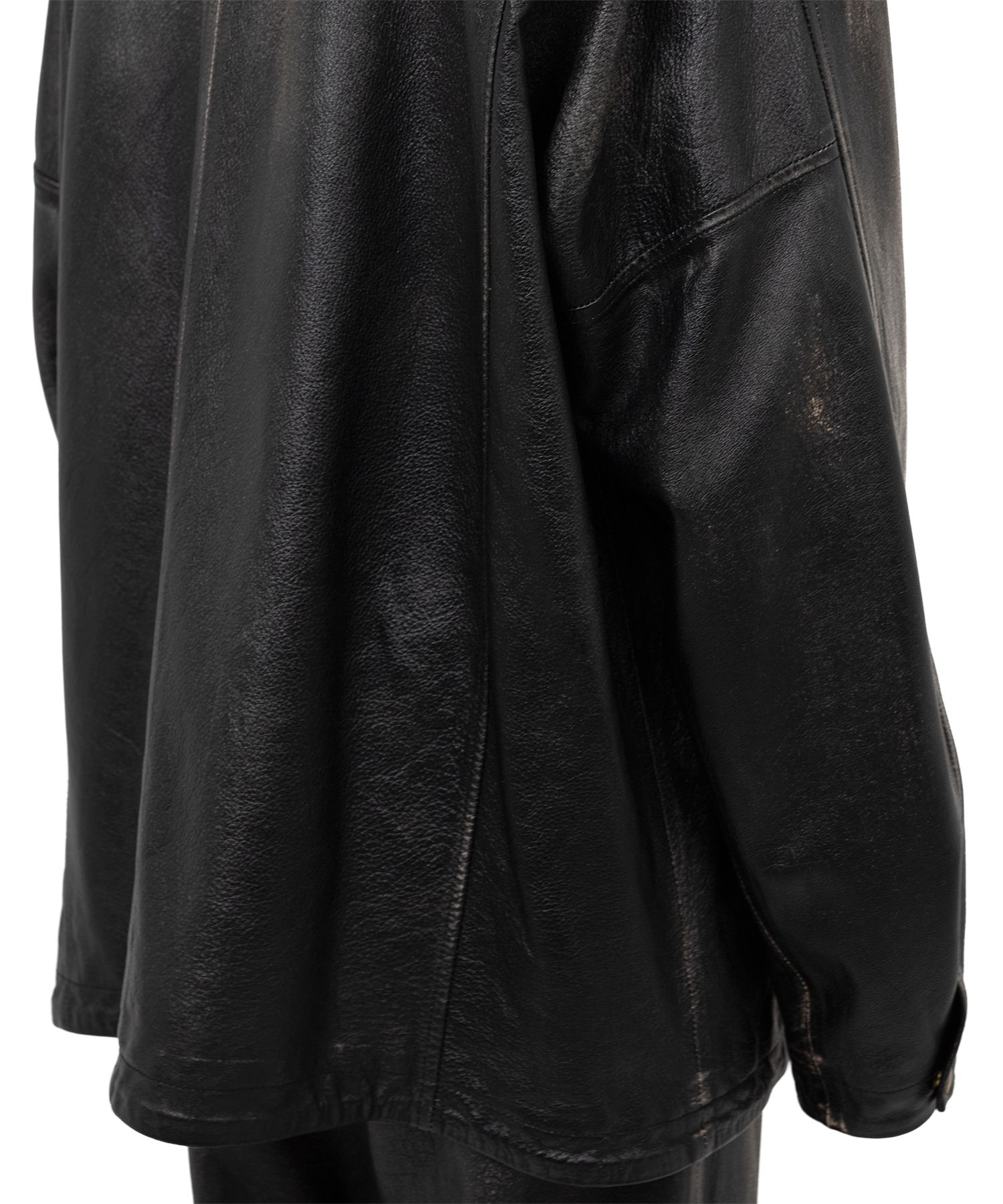 Distressed Leather Coach Jacket