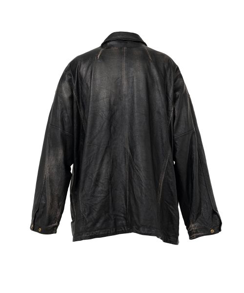 Distressed Leather Coach Jacket