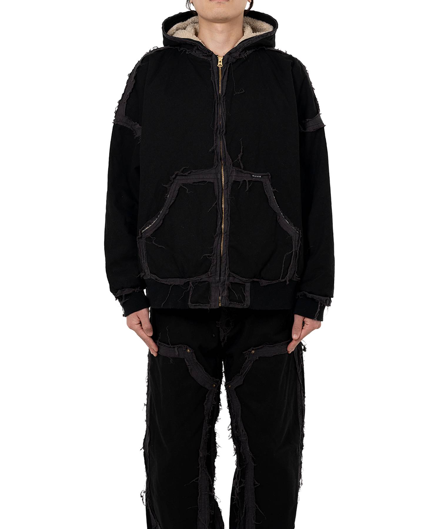 "blackmeans X KAMIYA"Deconstructed Zip Parka