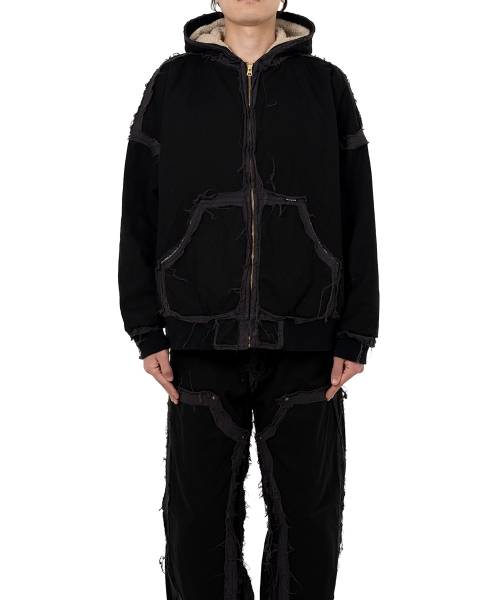 "blackmeans X KAMIYA"Deconstructed Zip Parka