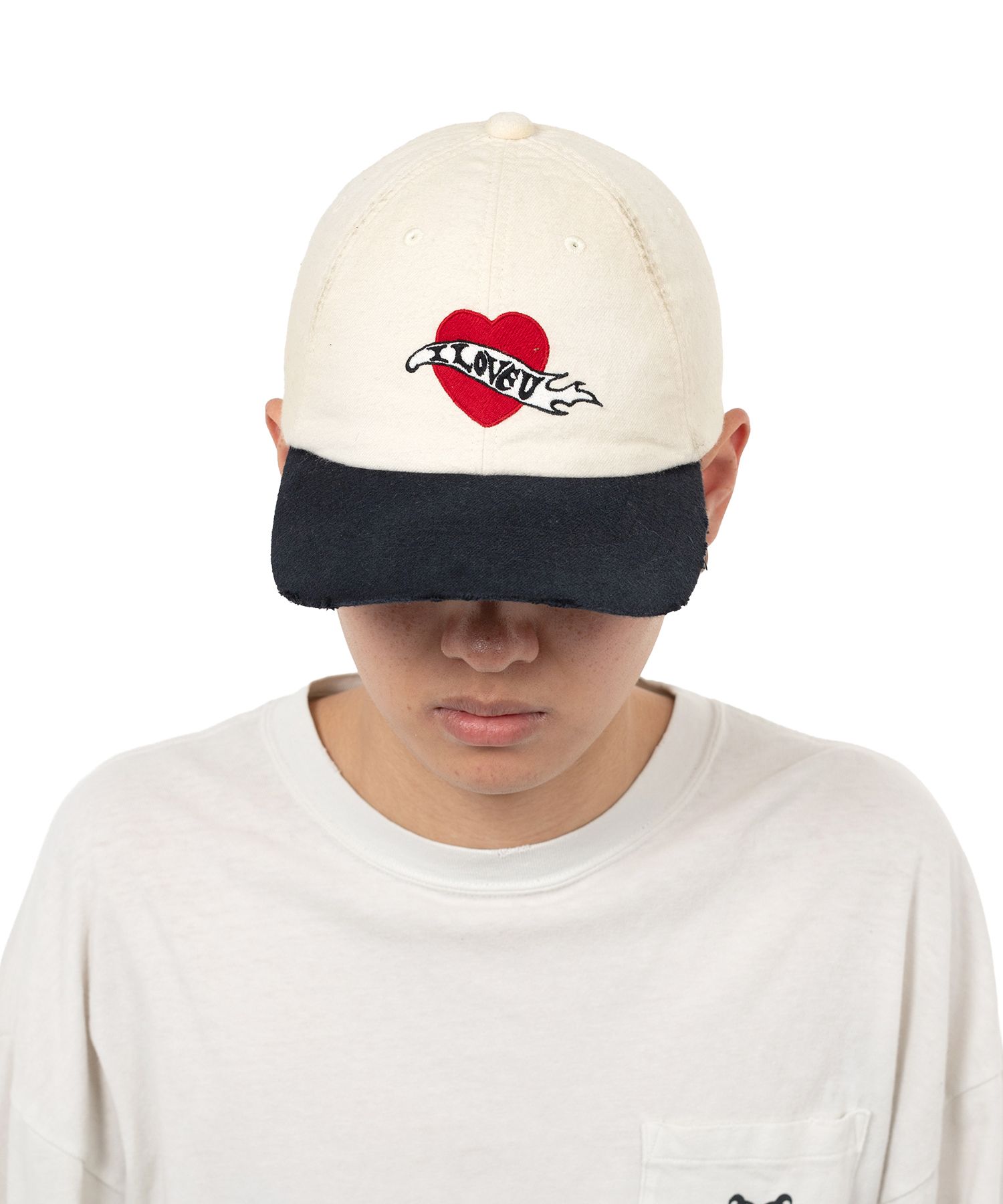 “I LOVE U” Distressed Cap
