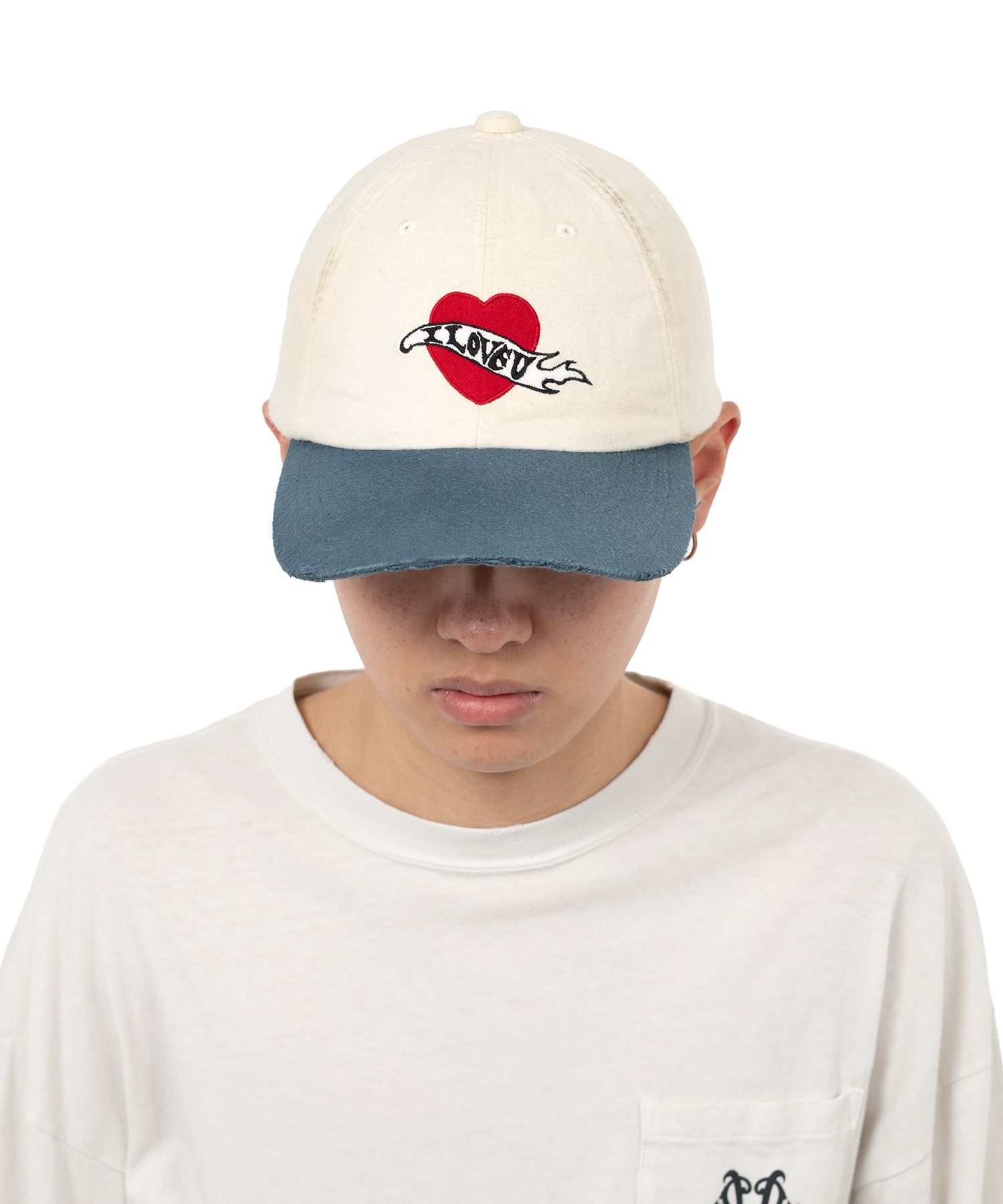 “I LOVE U” Distressed Cap