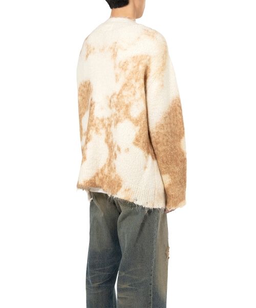 Distressed Mohair Knit Cardigan
