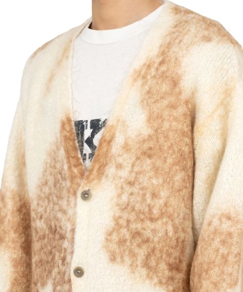 Distressed Mohair Knit Cardigan