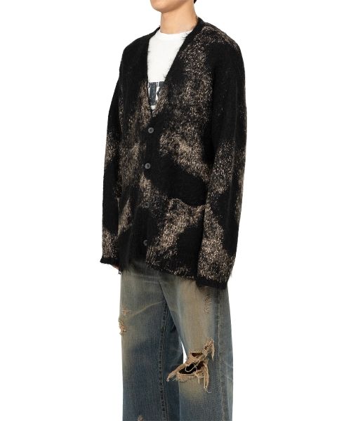 Distressed Mohair Knit Cardigan