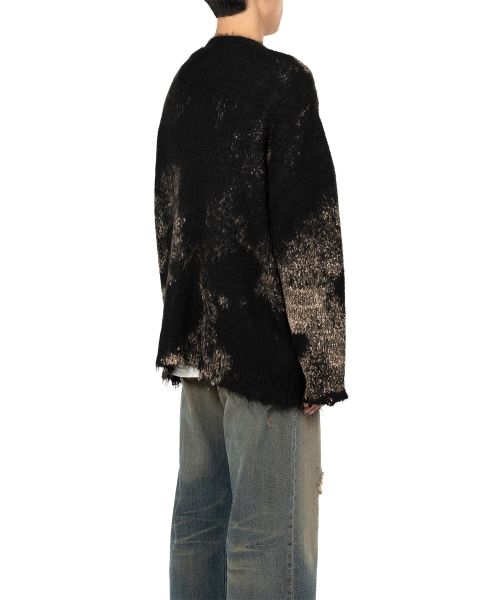 Distressed Mohair Knit Cardigan