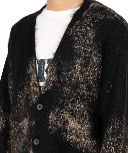 Distressed Mohair Knit Cardigan