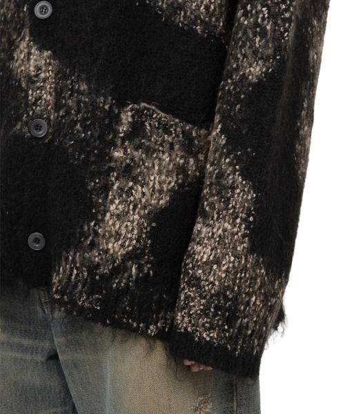 Distressed Mohair Knit Cardigan