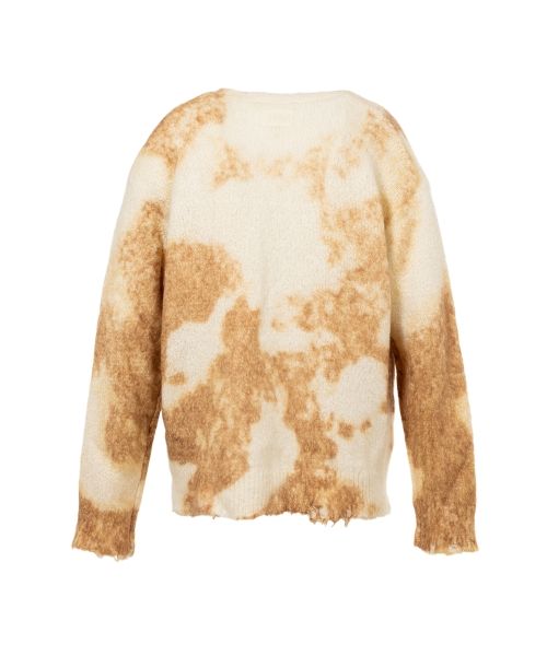 Distressed Mohair Knit Cardigan