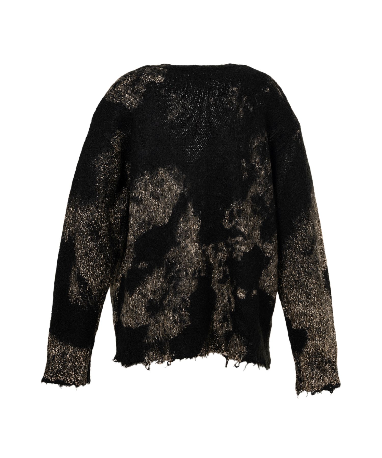 Distressed Mohair Knit Cardigan