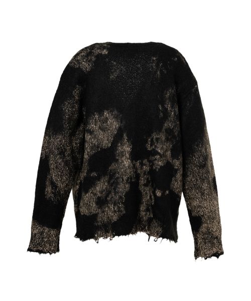 Distressed Mohair Knit Cardigan