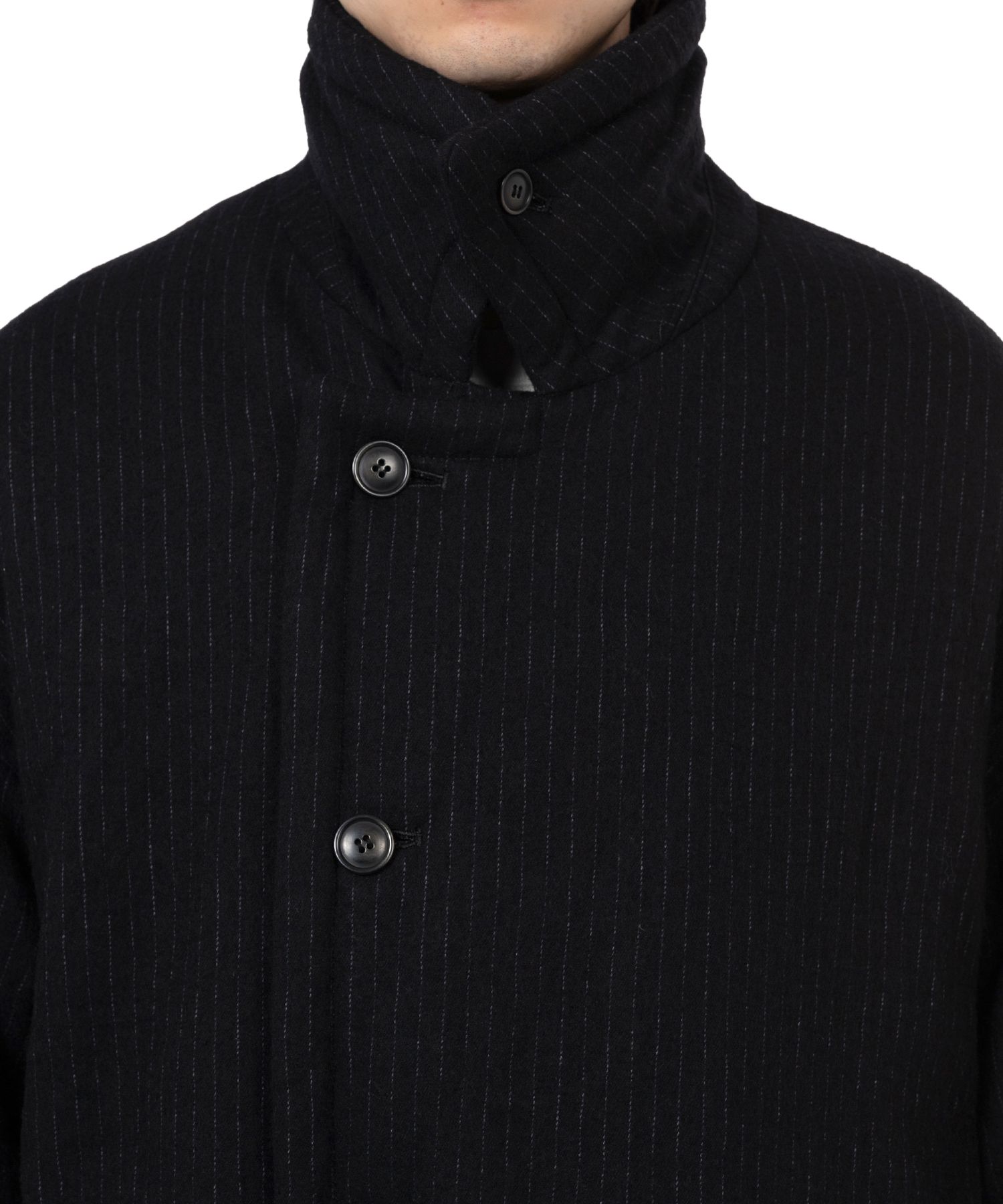 Padded Pinstripe Coat