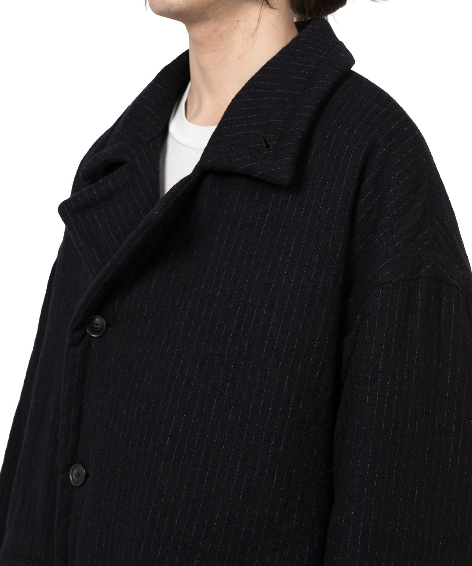 Padded Pinstripe Coat