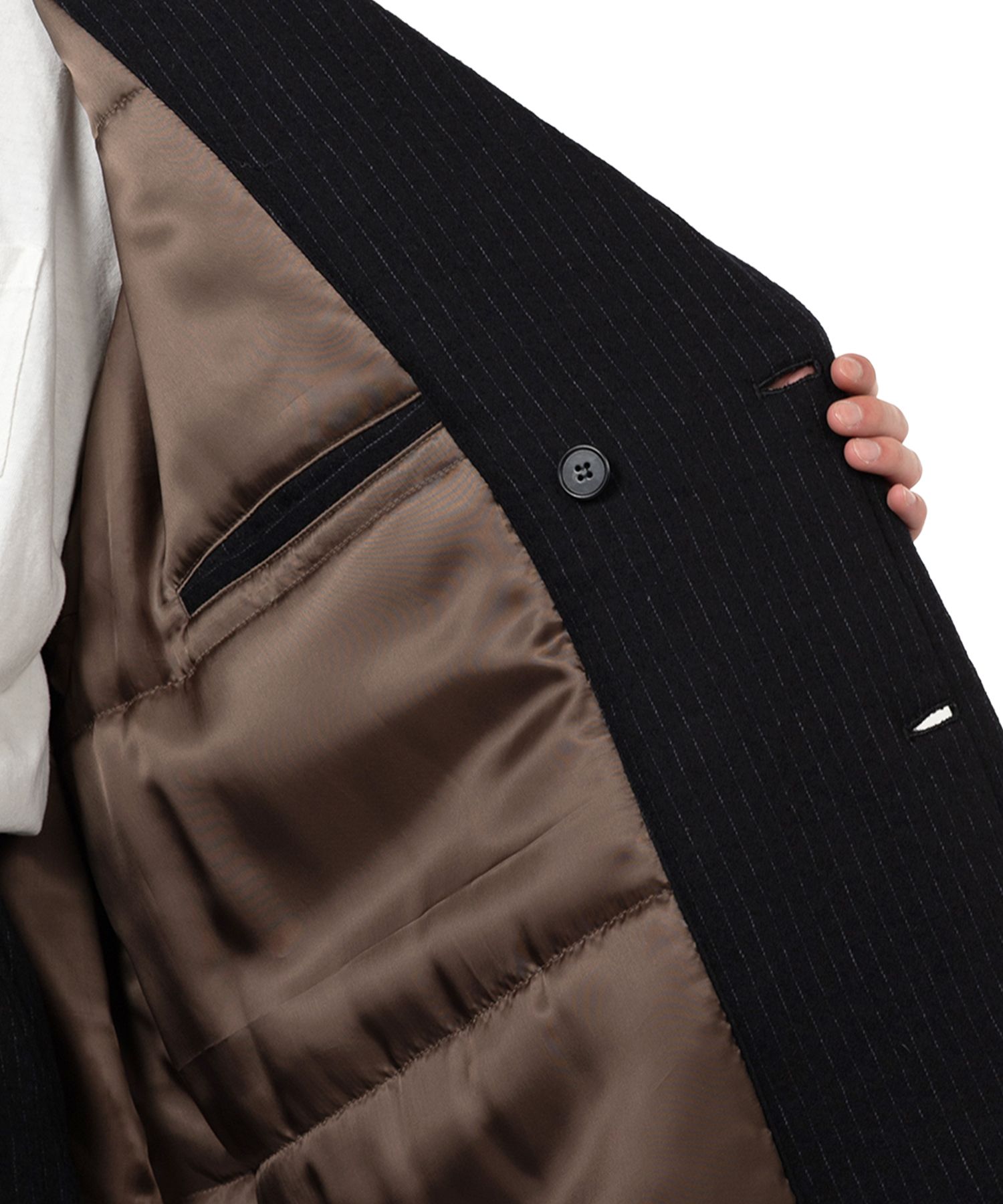 Padded Pinstripe Coat