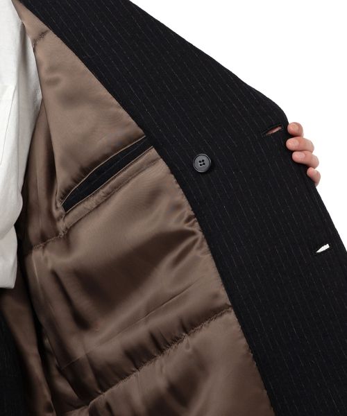 Padded Pinstripe Coat