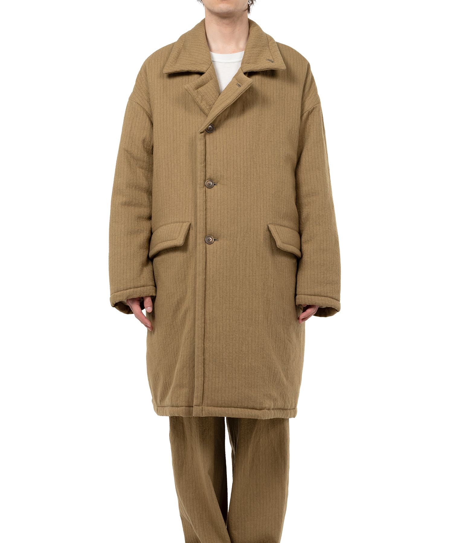 Padded Pinstripe Coat