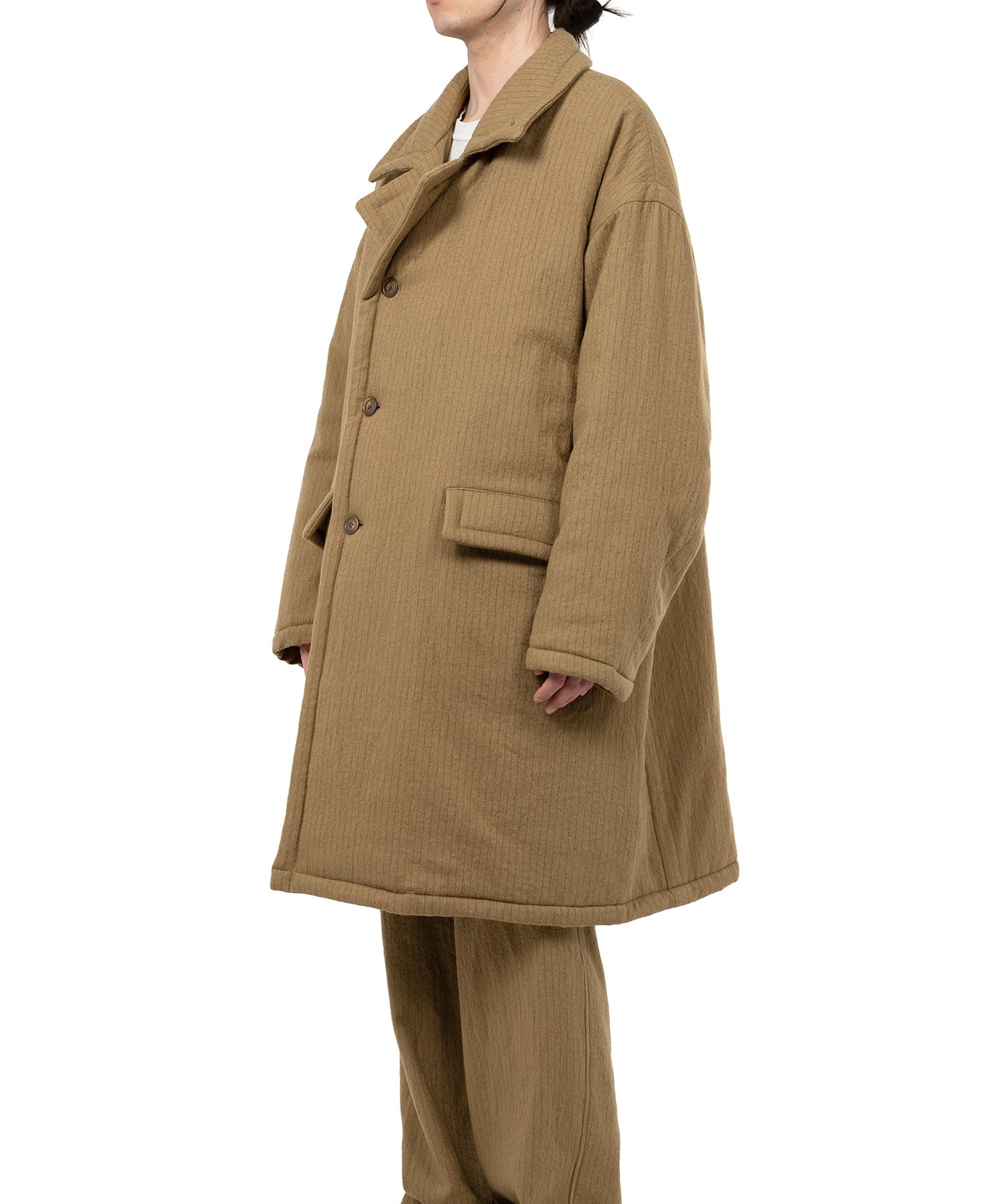 Padded Pinstripe Coat