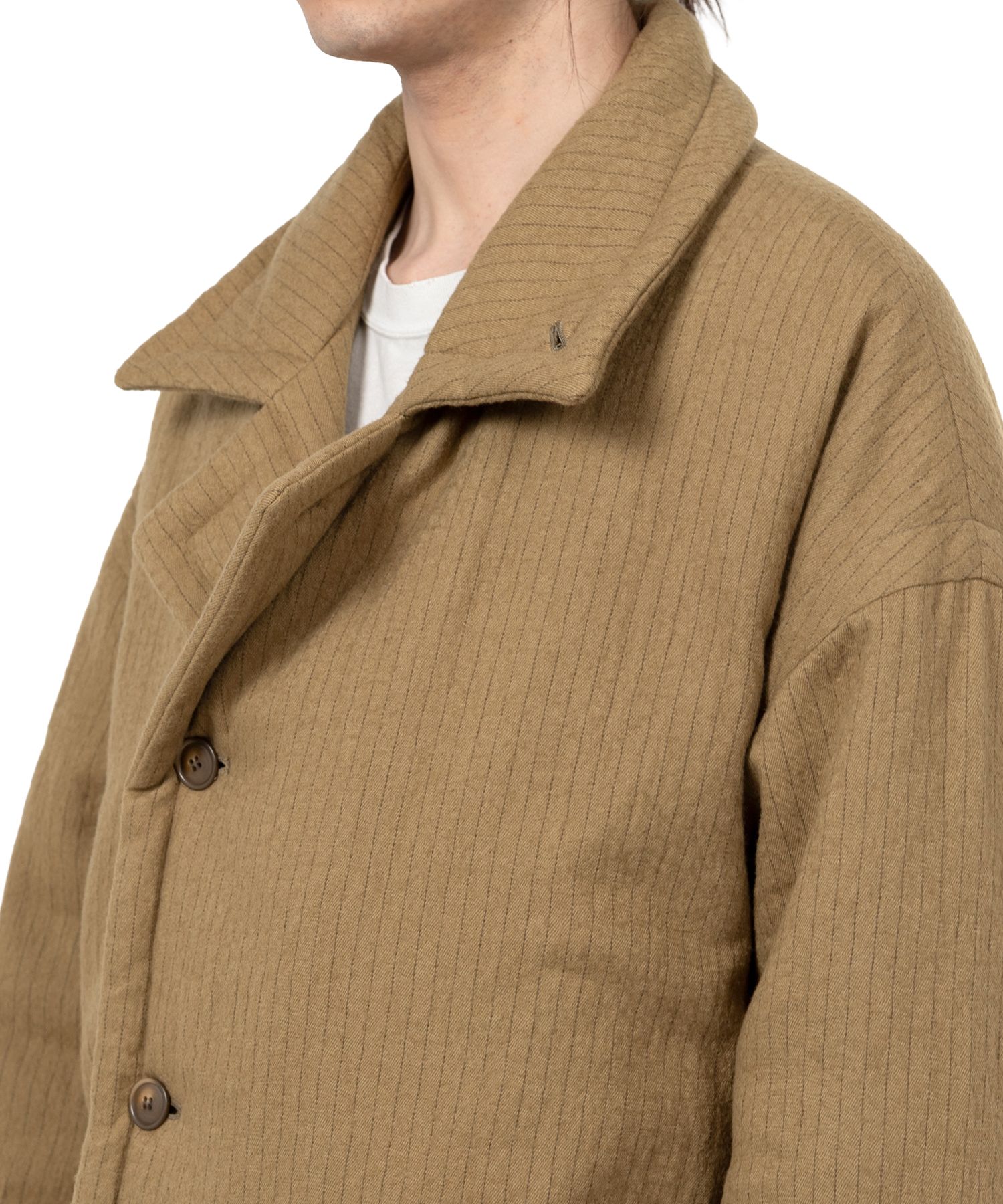 Padded Pinstripe Coat