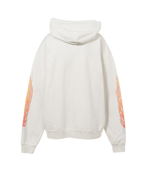 “Skull Flame”Distressed Zip-up Hoodie