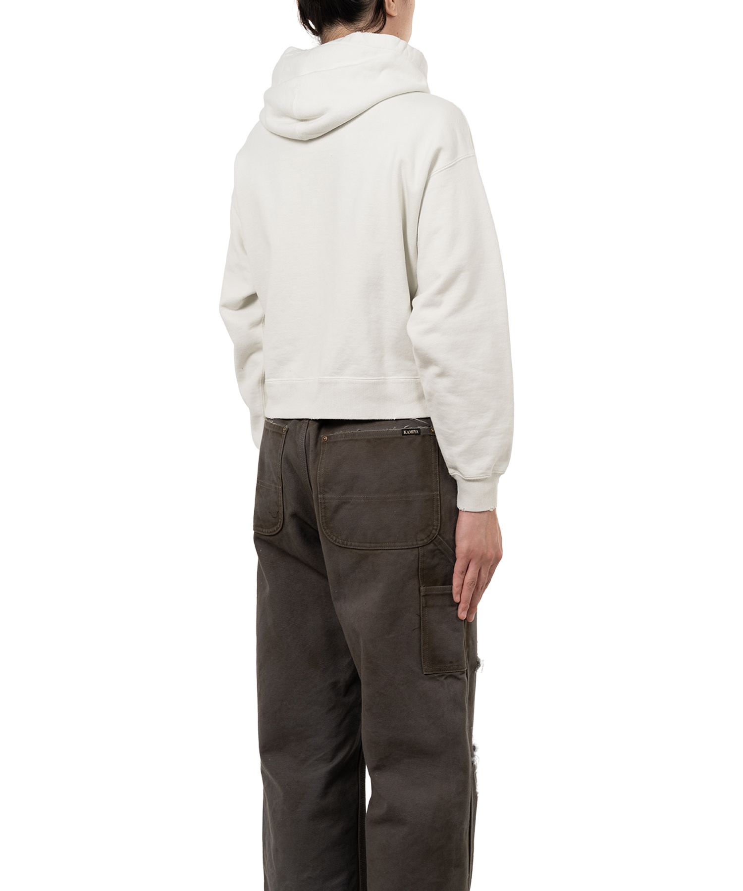 "Rose" Distressed Distressed Zip-up Short Hoodie