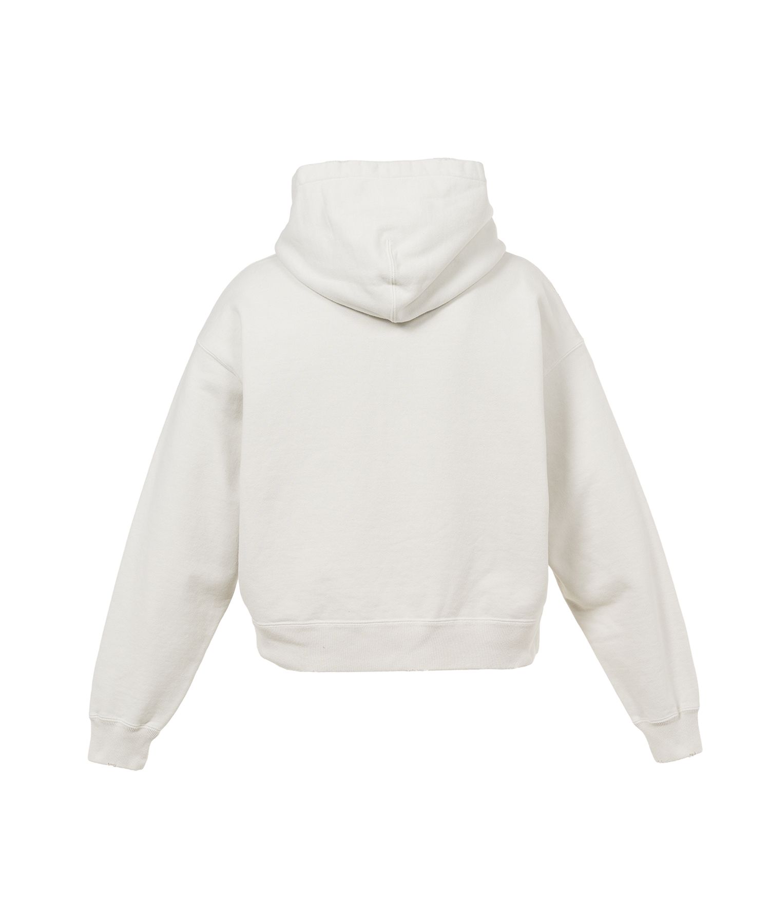 "Rose" Distressed Distressed Zip-up Short Hoodie