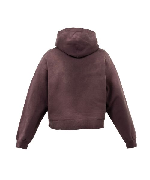 "Rose" Distressed Distressed Zip-up Short Hoodie