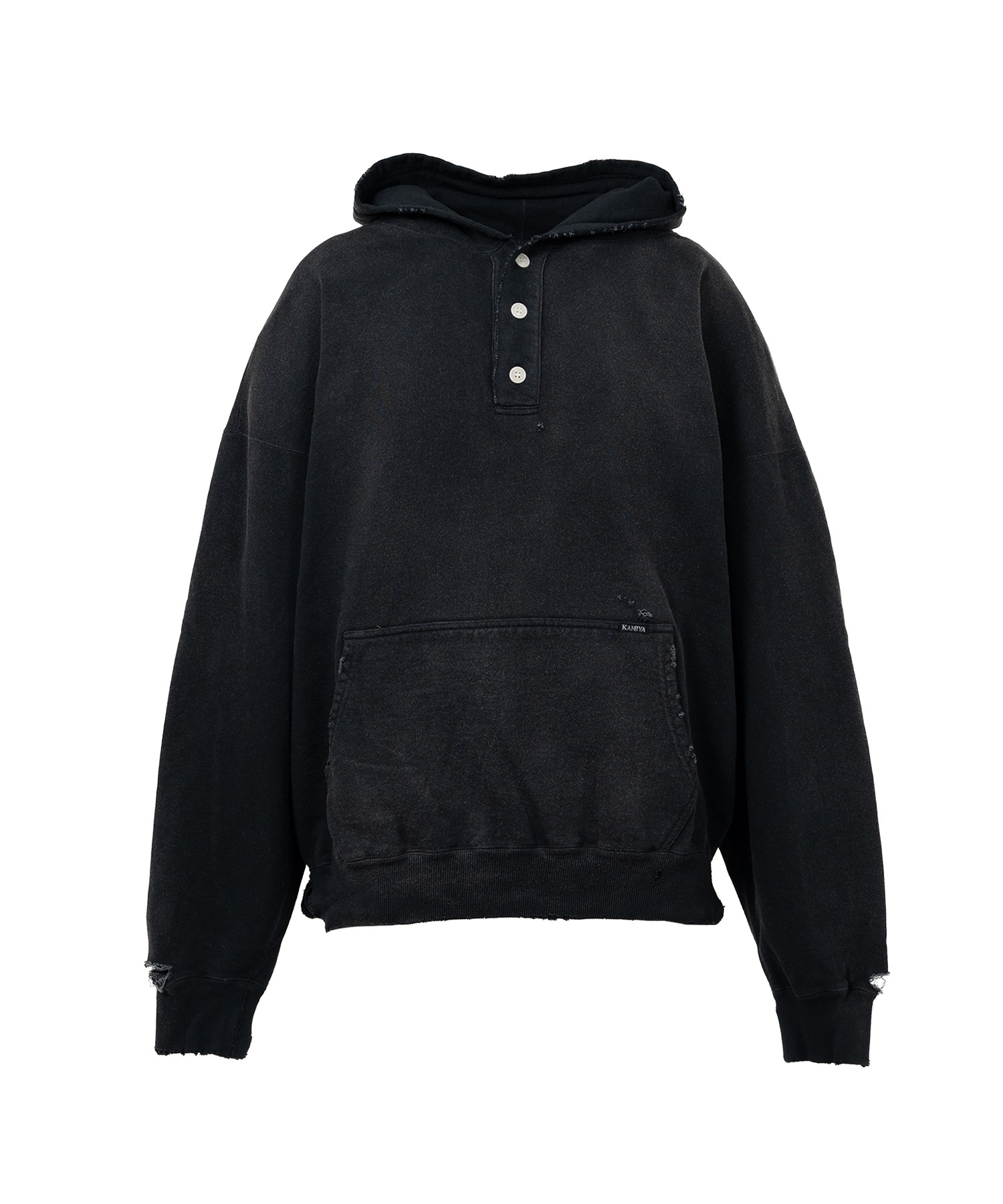 Distressed Henry Neck Hoodie