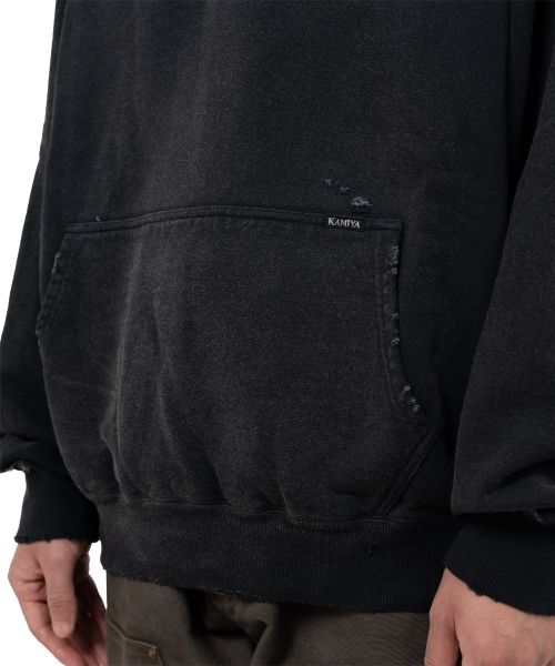 Distressed Henry Neck Hoodie