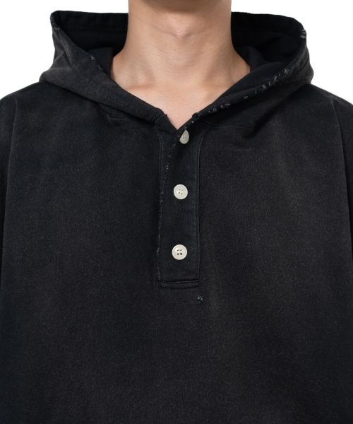Distressed Henry Neck Hoodie