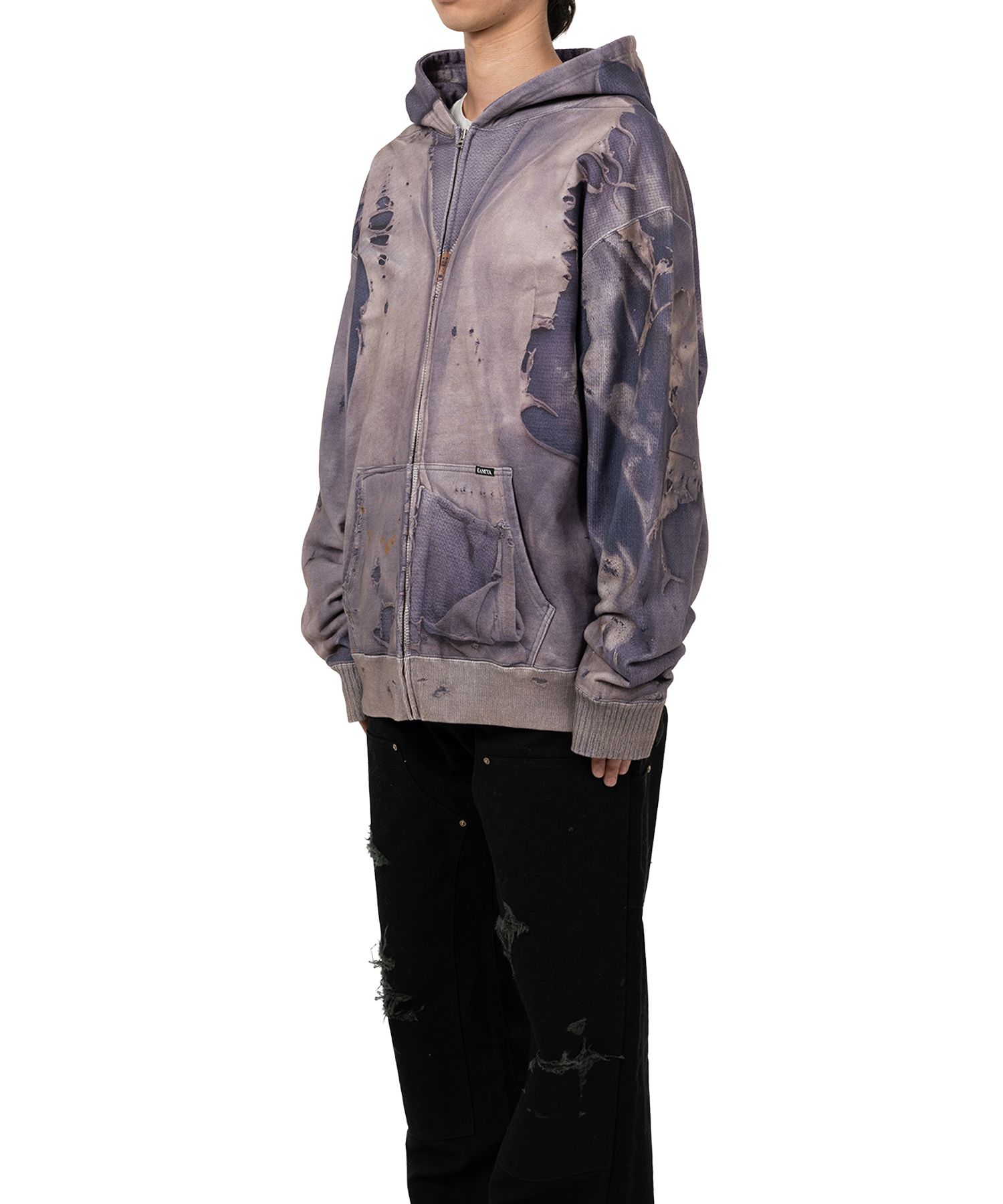 Trompe L’oeil Print Zip-up Hoodie