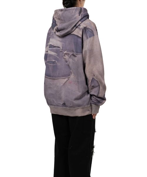 Trompe L’oeil Print Zip-up Hoodie