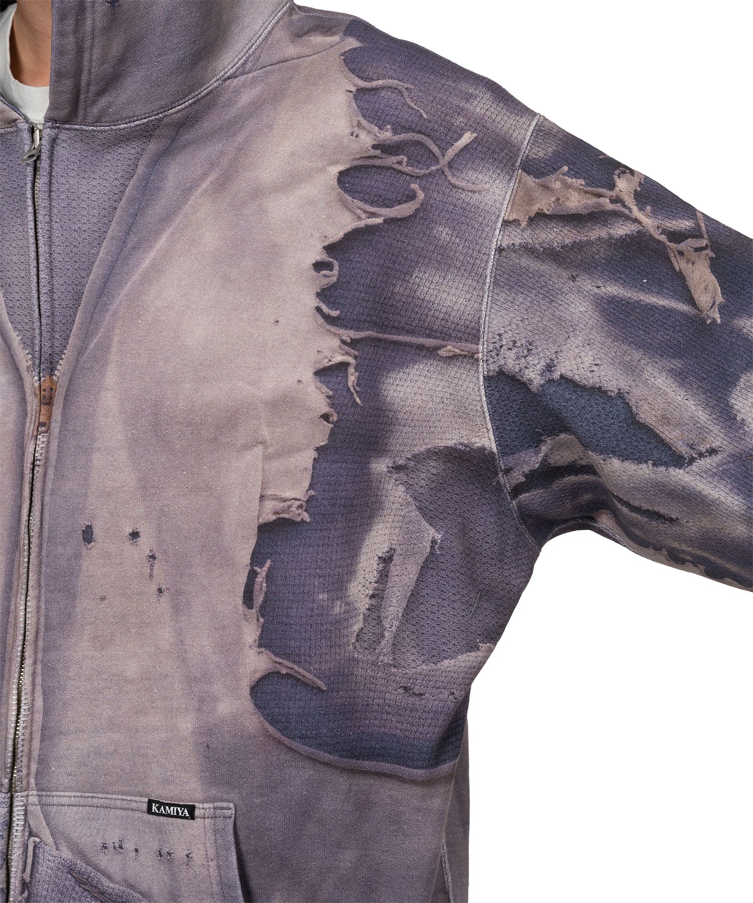 Trompe L’oeil Print Zip-up Hoodie