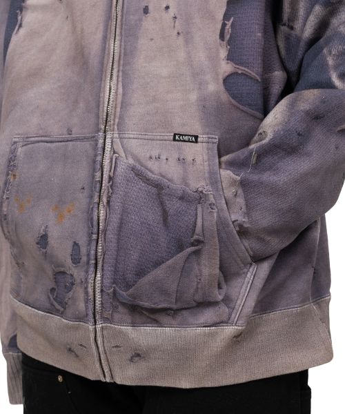 Trompe L’oeil Print Zip-up Hoodie