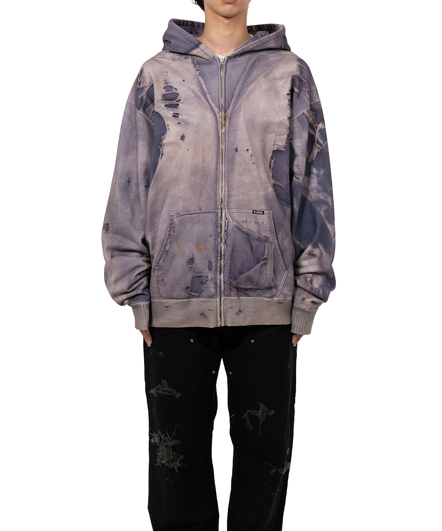 Trompe L’oeil Print Zip-up Hoodie