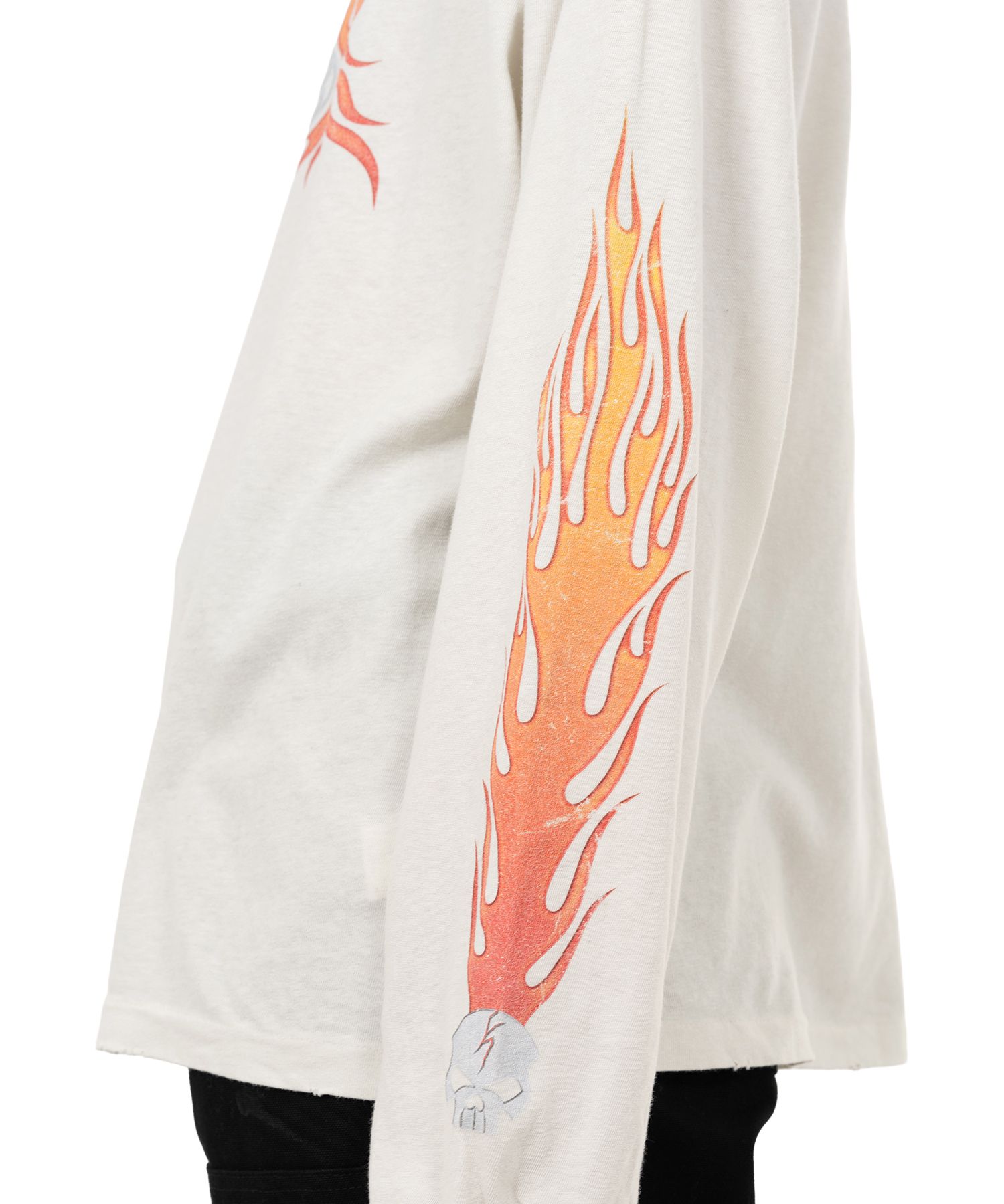 "Skull Flame" Distressed L/S T-shirt