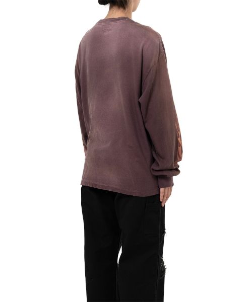 "Skull Flame" Distressed L/S T-shirt
